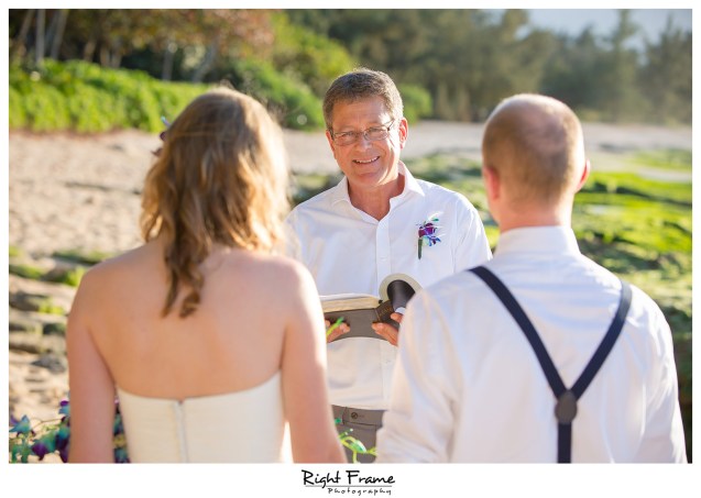 Sunset Beach Wedding Papailoa Beach on North Shore Oahu Hawaii