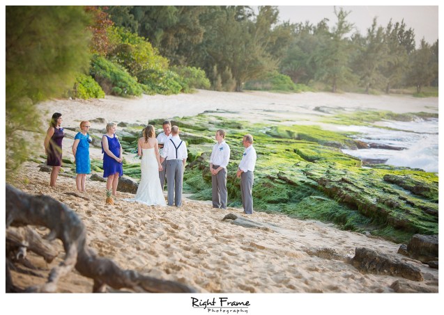 Sunset Beach Wedding Papailoa Beach on North Shore Oahu Hawaii