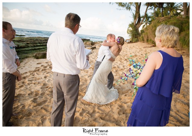 Sunset Beach Wedding Papailoa Beach on North Shore Oahu Hawaii
