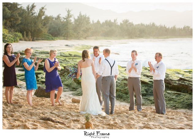 Sunset Beach Wedding Papailoa Beach on North Shore Oahu Hawaii