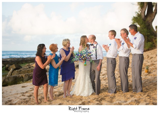 Sunset Beach Wedding Papailoa Beach on North Shore Oahu Hawaii