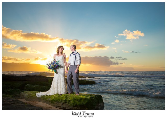 Sunset Beach Wedding Papailoa Beach on North Shore Oahu Hawaii