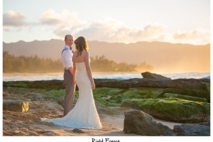Sunset Beach Wedding Papailoa Beach on North Shore Oahu Hawaii
