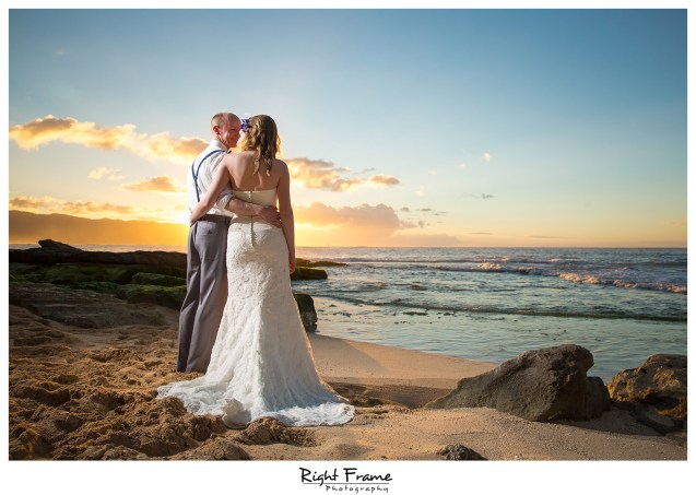 Sunset Beach Wedding Papailoa Beach on North Shore Oahu Hawaii