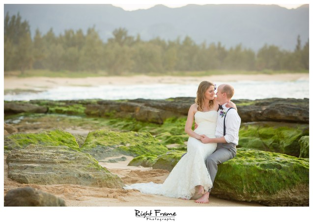 Sunset Beach Wedding Papailoa Beach on North Shore Oahu Hawaii