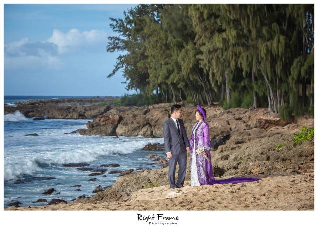 sunset engagement photographer near turtle beach resort oahu
