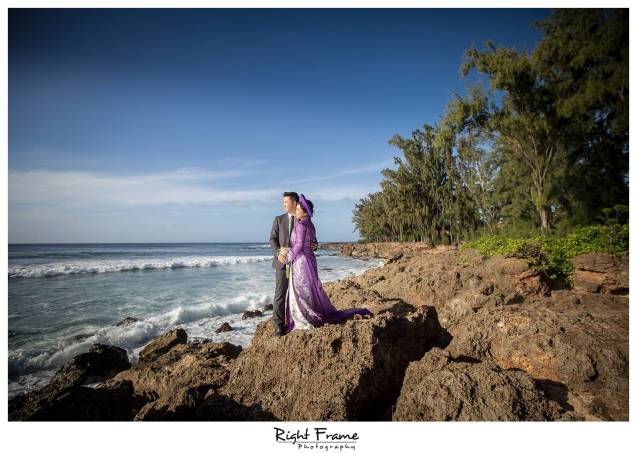 sunset engagement photographer near turtle beach resort oahu