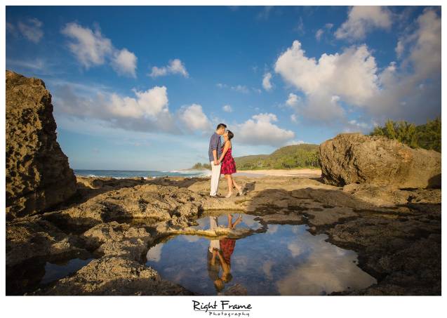 sunset engagement photographer near turtle beach resort oahu