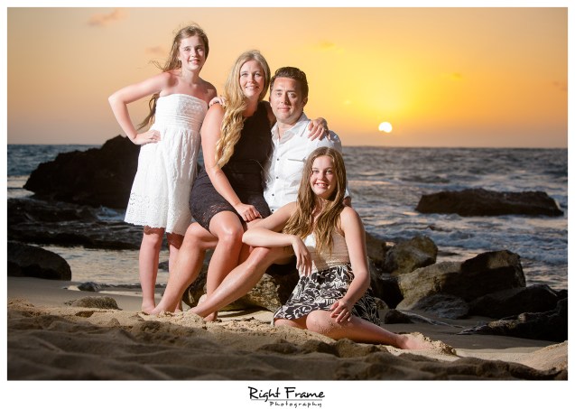 Sunset Family Pictures near Marriott Ko Olina Beach Club