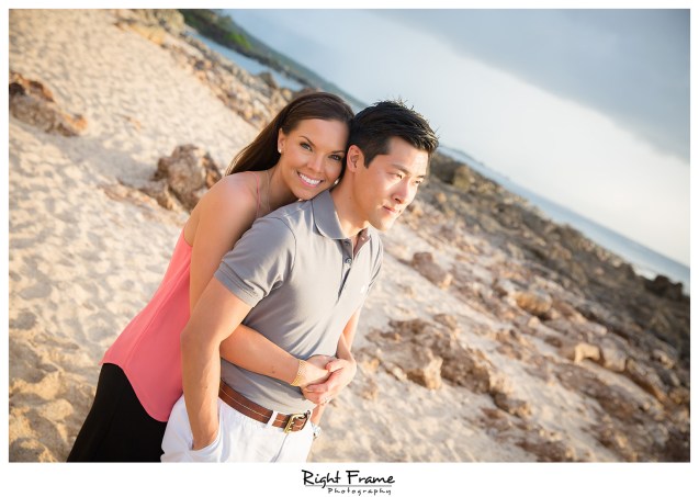 Hawaii Sunset Engagement Photography Sharks Cove Oahu