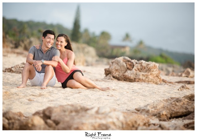 Hawaii Sunset Engagement Photography Sharks Cove Oahu
