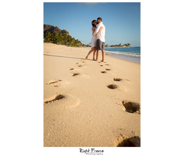 Romantic Hawaii Engagement Sunset Beach Photos