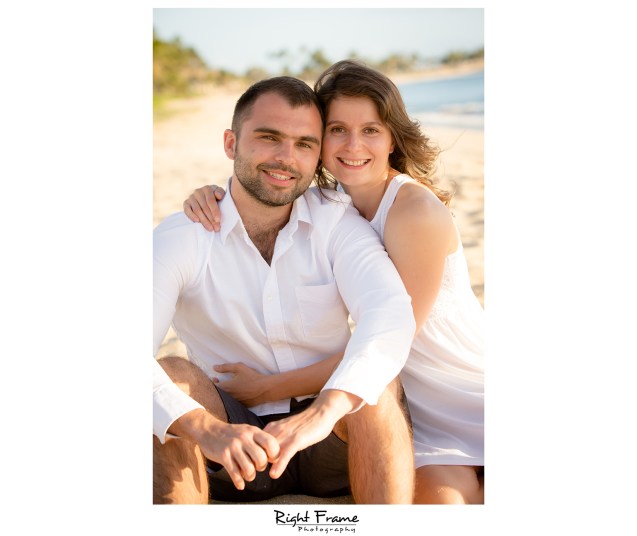 Romantic Hawaii Engagement Sunset Beach Photos