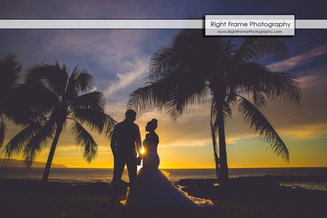 Oahu Sunset Wedding Sharks Cove North Shore 