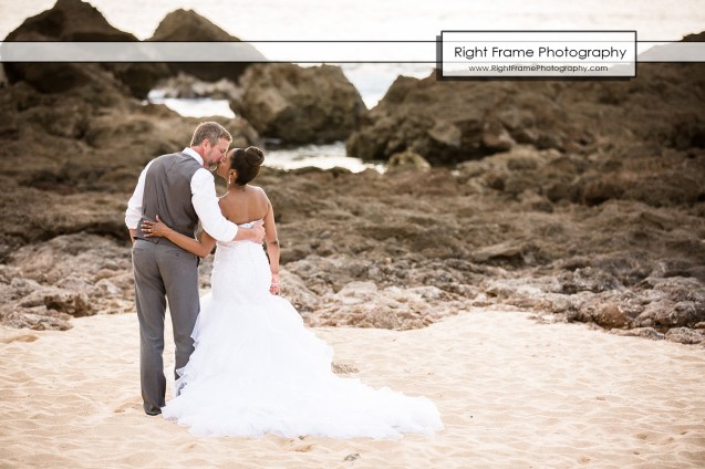 Oahu Sunset Wedding Sharks Cove North Shore 