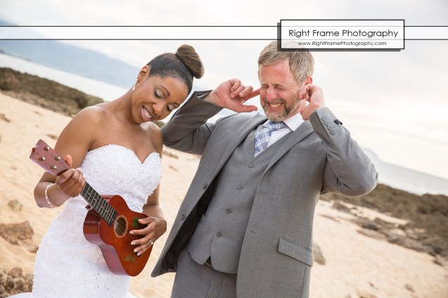 Oahu Sunset Wedding Sharks Cove North Shore 