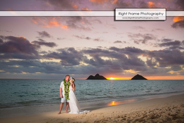 Sunrise 25th Wedding Anniversary in Lanikai Beach Oahu