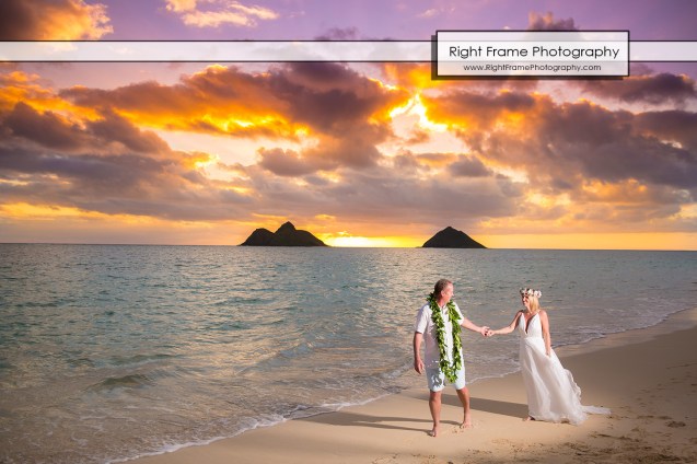 Sunrise 25th Wedding Anniversary in Lanikai Beach Oahu