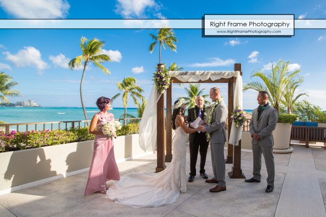 Waikiki Wedding at the Halekulani Hotel Hau Terrace