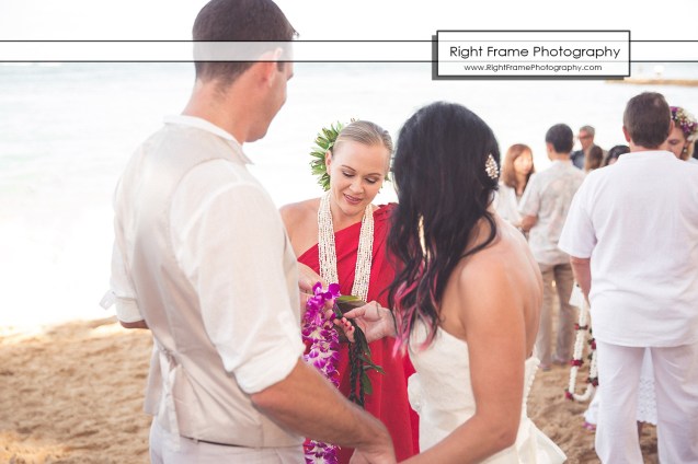 Hawaiian Vow Renewal Ceremony on Waikiki Beach at the Outrigger Reef Beach Resort