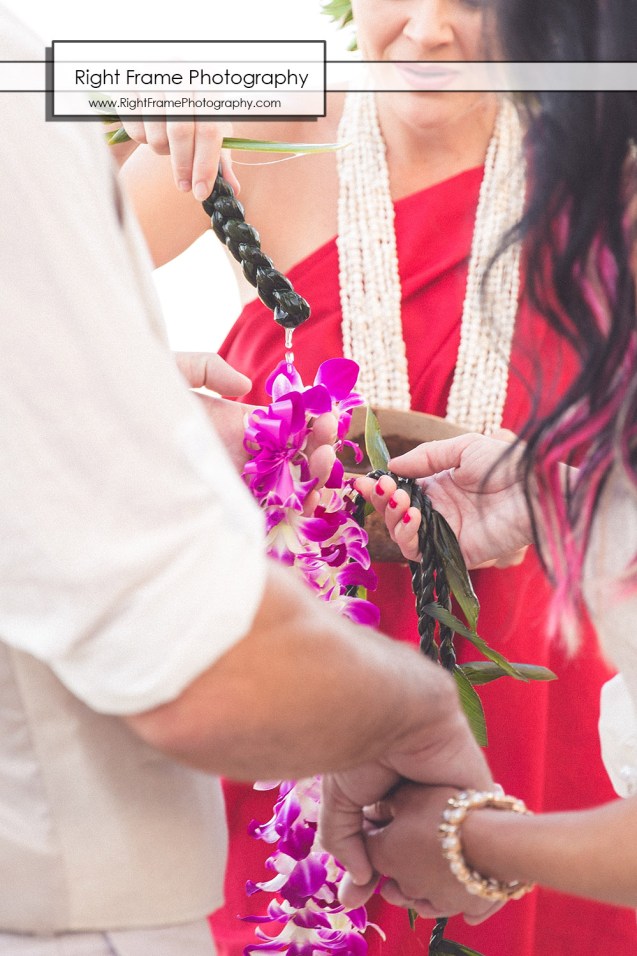 Hawaiian Vow Renewal Ceremony on Waikiki Beach at the Outrigger Reef Beach Resort