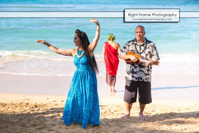 Hawaiian Vow Renewal Ceremony on Waikiki Beach at the Outrigger Reef Beach Resort