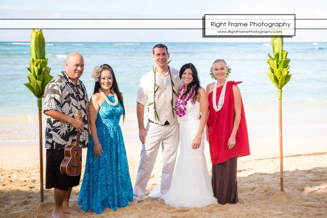 Hawaiian Vow Renewal Ceremony on Waikiki Beach at the Outrigger Reef Beach Resort