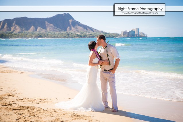 Hawaiian Vow Renewal Ceremony on Waikiki Beach at the Outrigger Reef Beach Resort