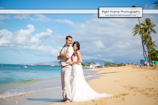 Hawaiian Vow Renewal Ceremony on Waikiki Beach at the Outrigger Reef Beach Resort