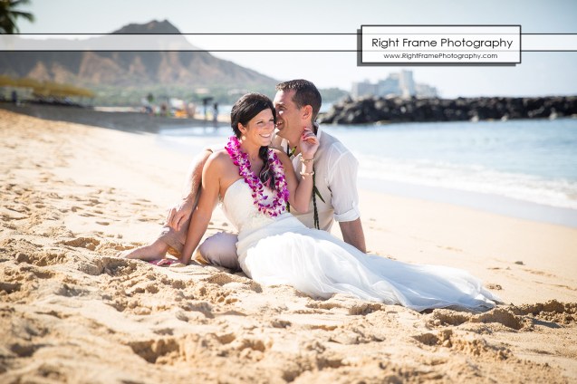 Hawaiian Vow Renewal Ceremony on Waikiki Beach at the Outrigger Reef Beach Resort
