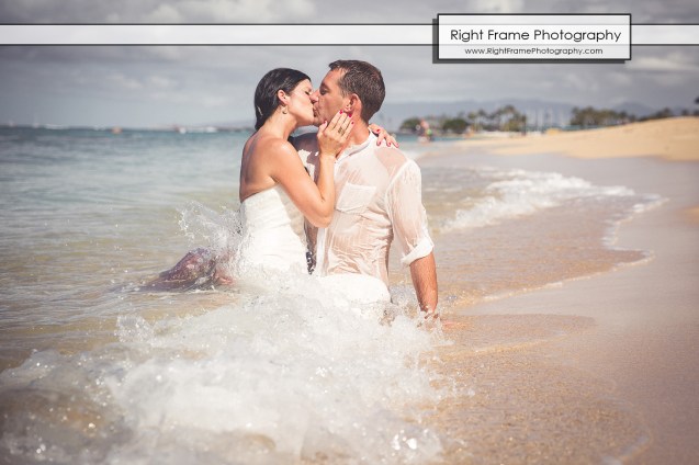 Hawaiian Vow Renewal Ceremony on Waikiki Beach at the Outrigger Reef Beach Resort