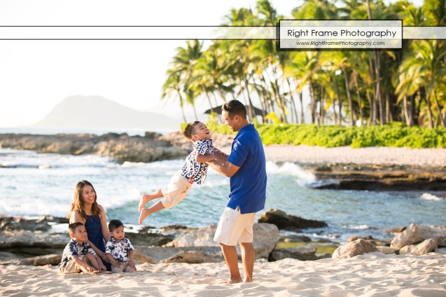 SUNSET FAMILY PORTRAITS near Four Seasons Oahu at Ko'olina