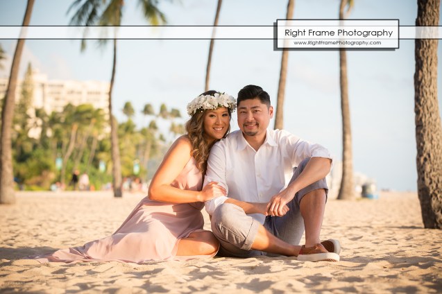 Engagement Photo Shoot at Waikiki Beach Hawaii