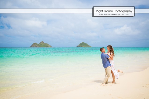 Engagement Photos at Lanikai Beach Kailua Oahu Hawaii