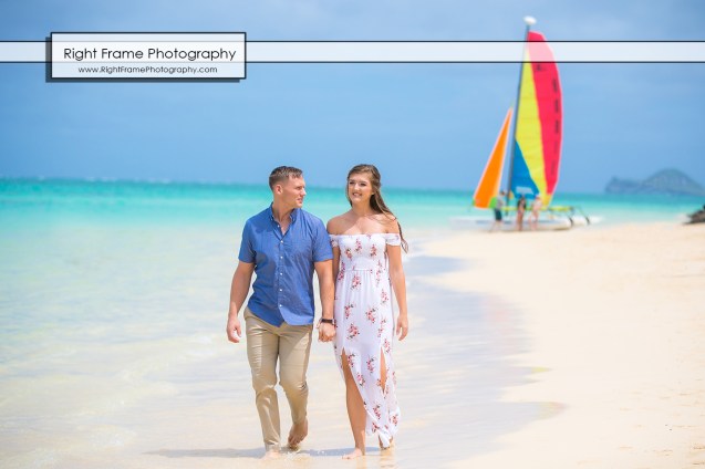 Engagement Photos at Lanikai Beach Kailua Oahu Hawaii