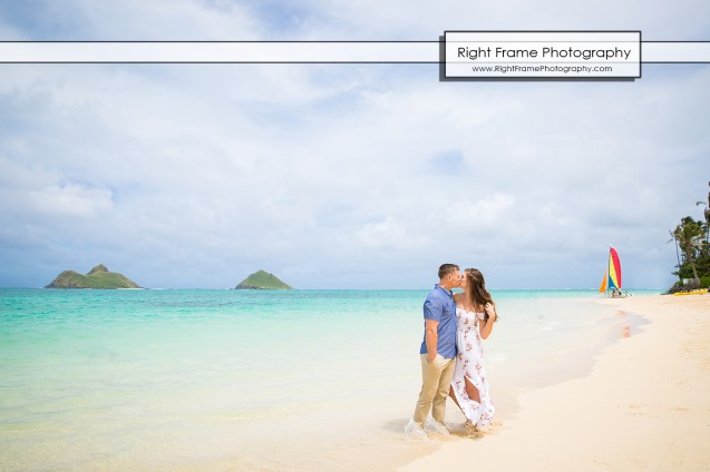 Engagement Photos at Lanikai Beach Kailua Oahu Hawaii