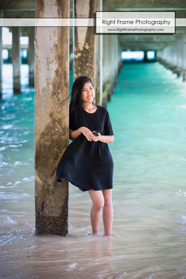 Oahu Senior Portraits at the Makai Research Pier