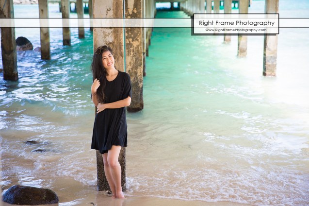 Oahu Senior Portraits at the Makai Research Pier