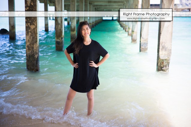 Oahu Senior Portraits at the Makai Research Pier