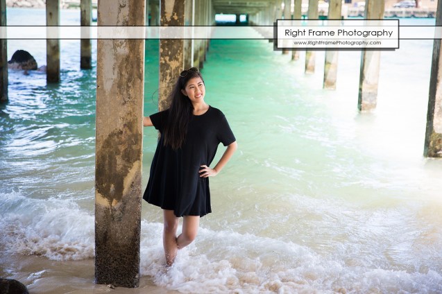 Oahu Senior Portraits at the Makai Research Pier