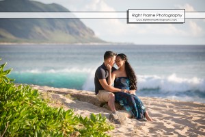 Engagement Pictures at Yokohama Bay Oahu Hawaii