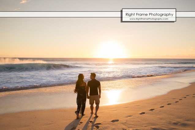 Engagement Pictures at Yokohama Bay Oahu Hawaii
