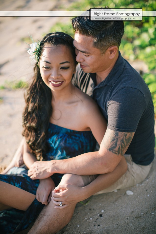 Engagement Pictures at Yokohama Bay Oahu Hawaii