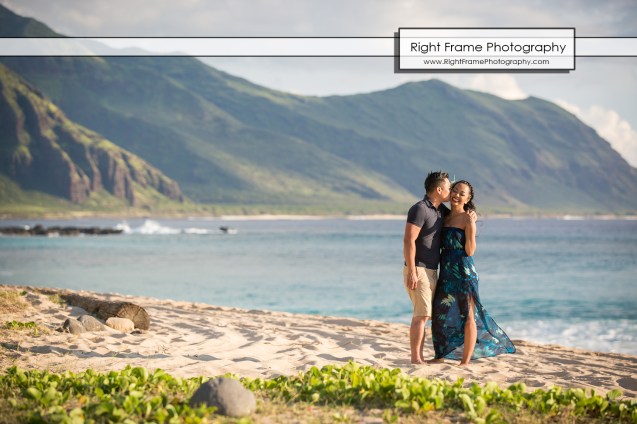 Engagement Pictures at Yokohama Bay Oahu Hawaii